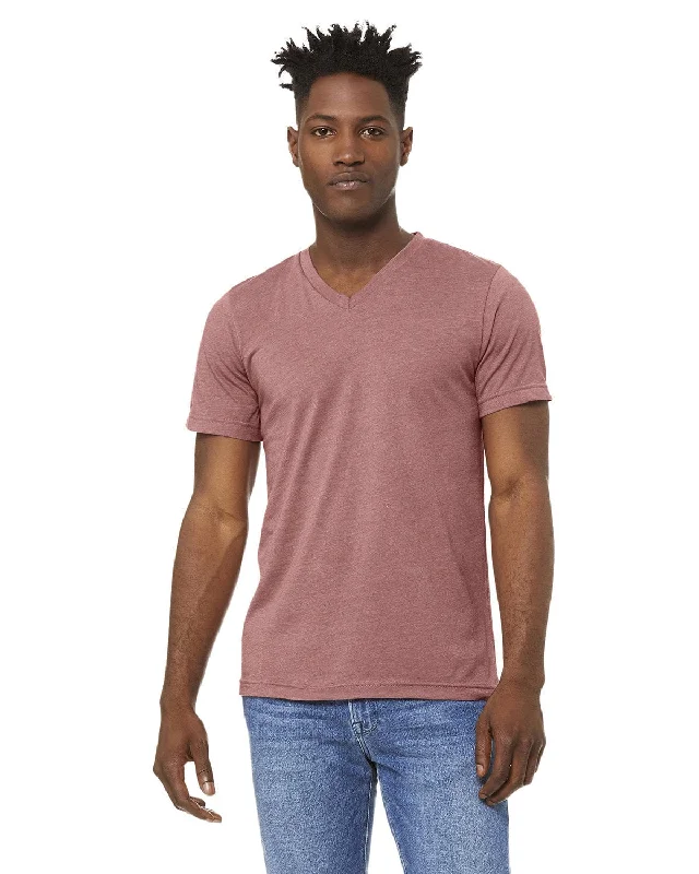 Bella+Canvas Unisex CVC Jersey V-Neck T-Shirt | Heather Mauve