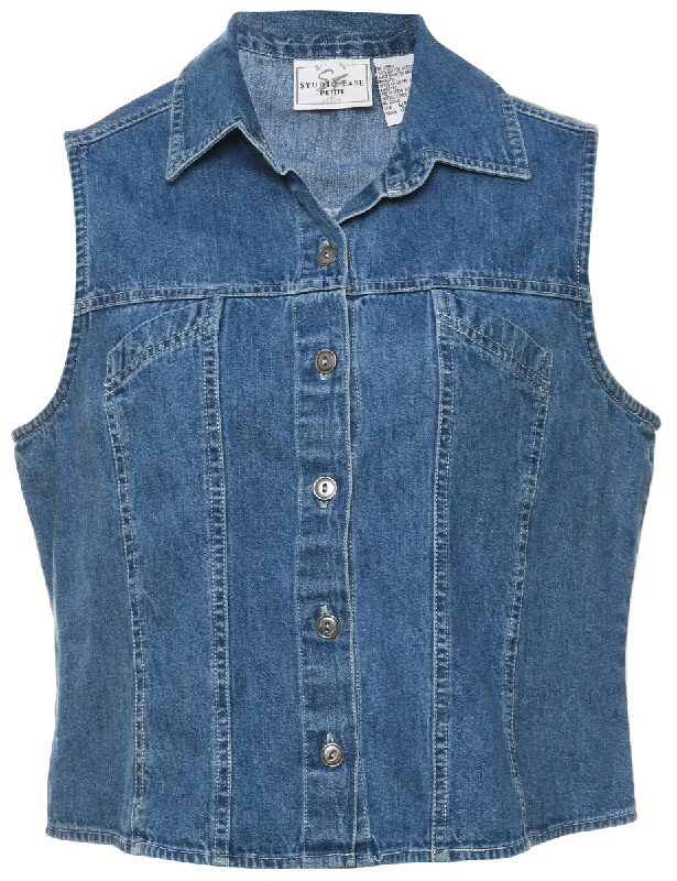 Medium Wash Denim 1990s Vest - L