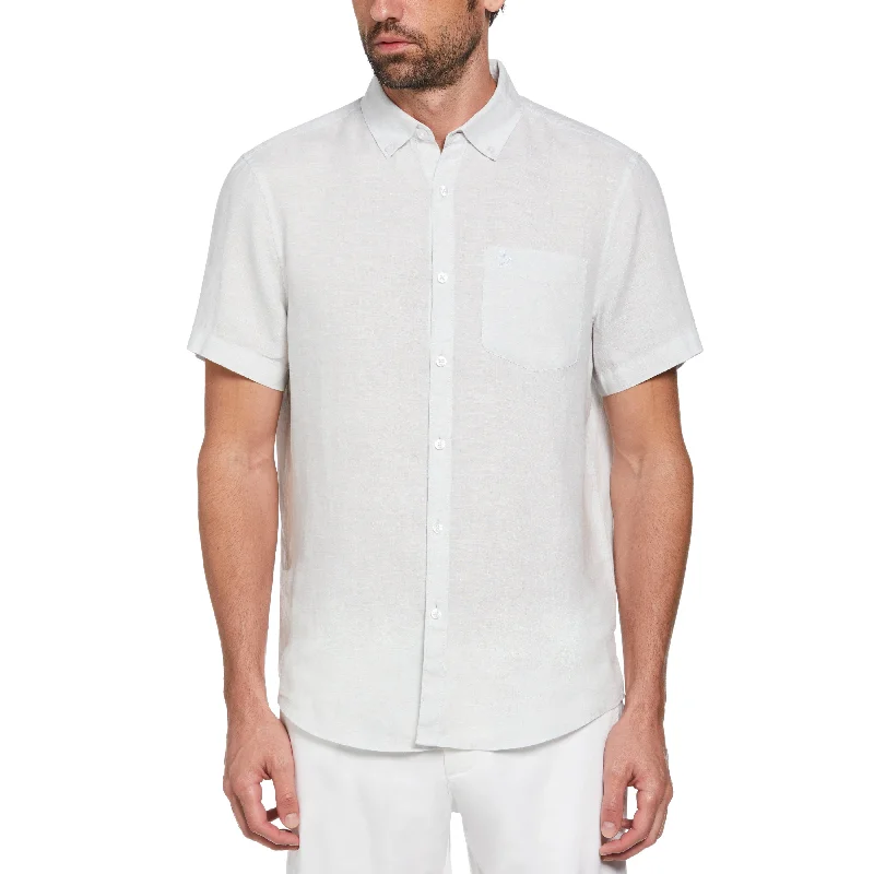 Short Sleeve Washed Linen Shirt