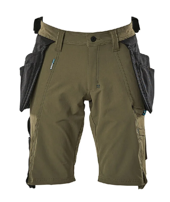 Mascot Advanced Craftsmen's Shorts with Detachable Holster Pockets - Moss Green