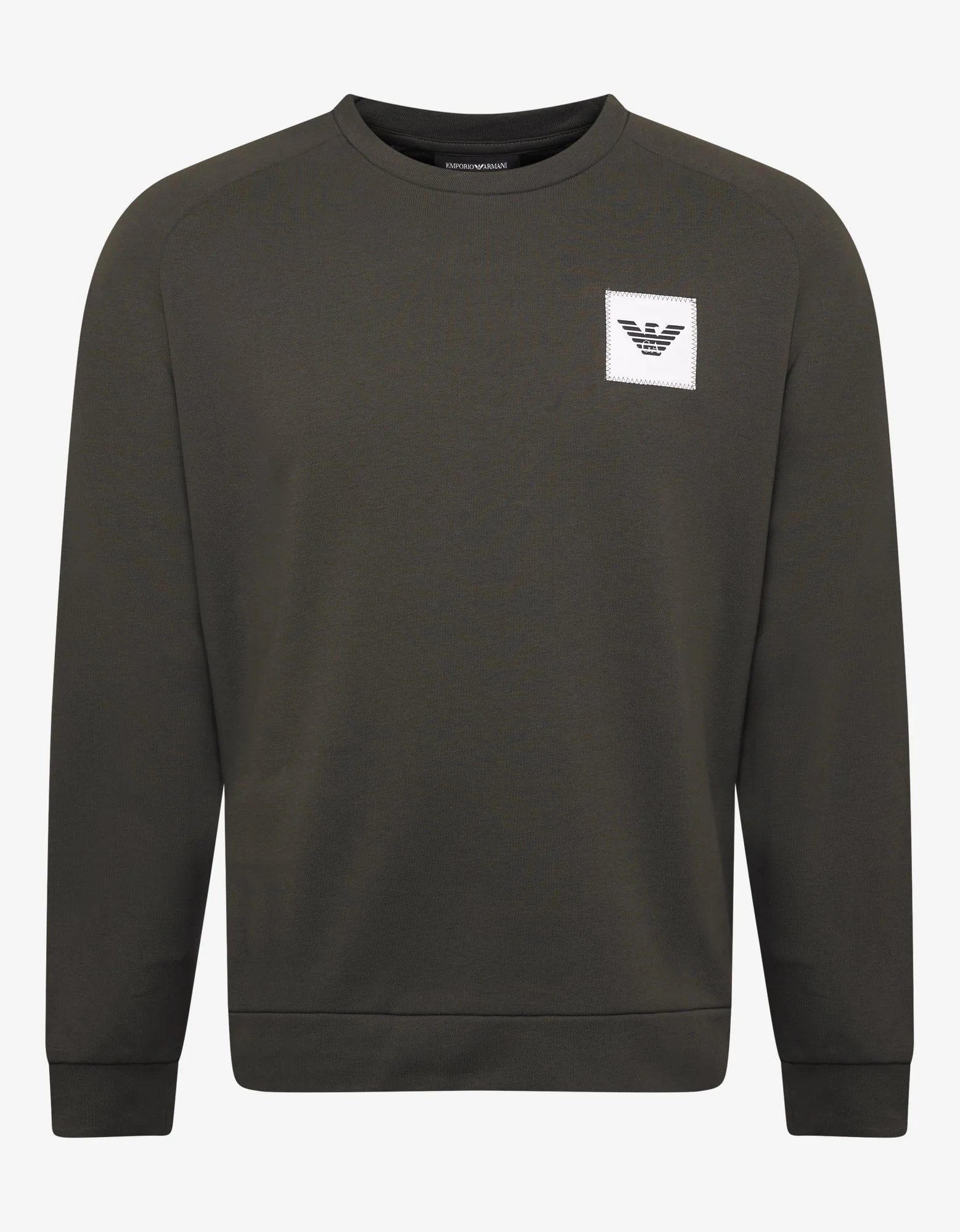 Emporio Armani Khaki Eagle Logo Patch Sweatshirt