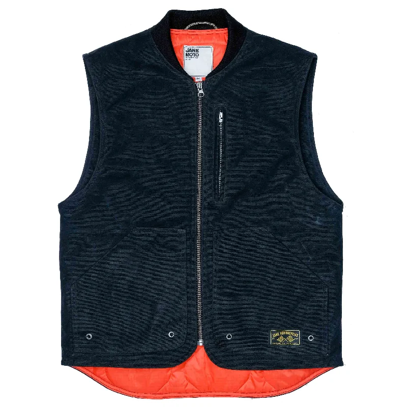 THE BQE Heavyweight Waxed Canvas Vest - Black