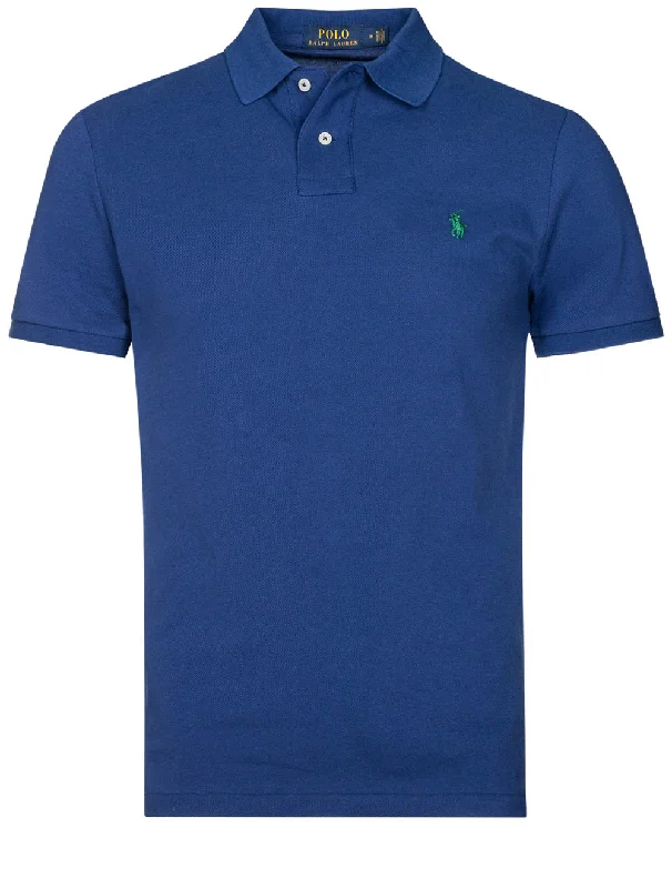 Mesh-Poloshirt Dunkelblau