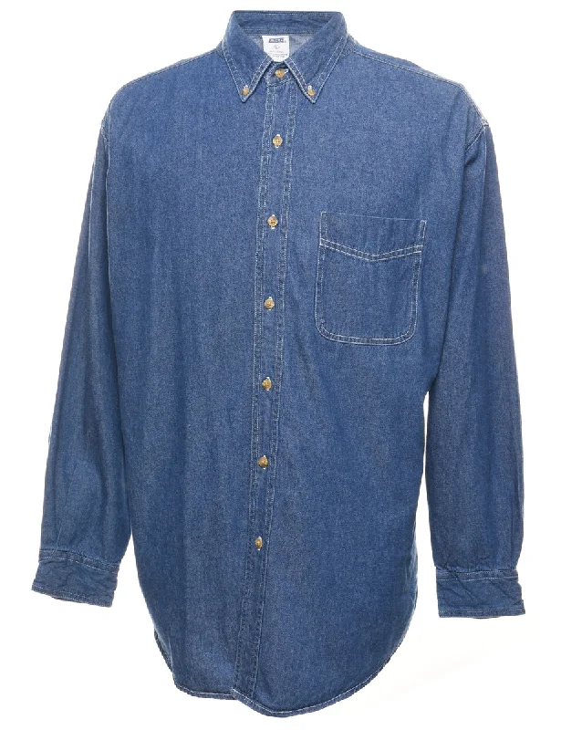 Long Sleeved Denim Shirt - L