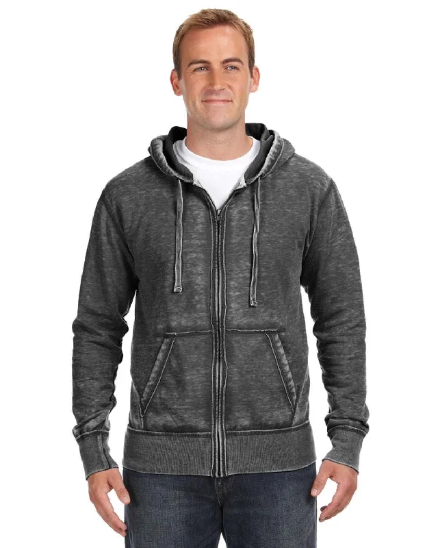 J America Vintage Zen Full-Zip Fleece Hoodie | Twisted Black