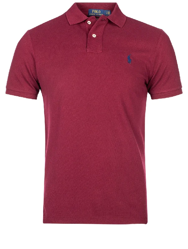 Mesh-Poloshirt Dunkelrot