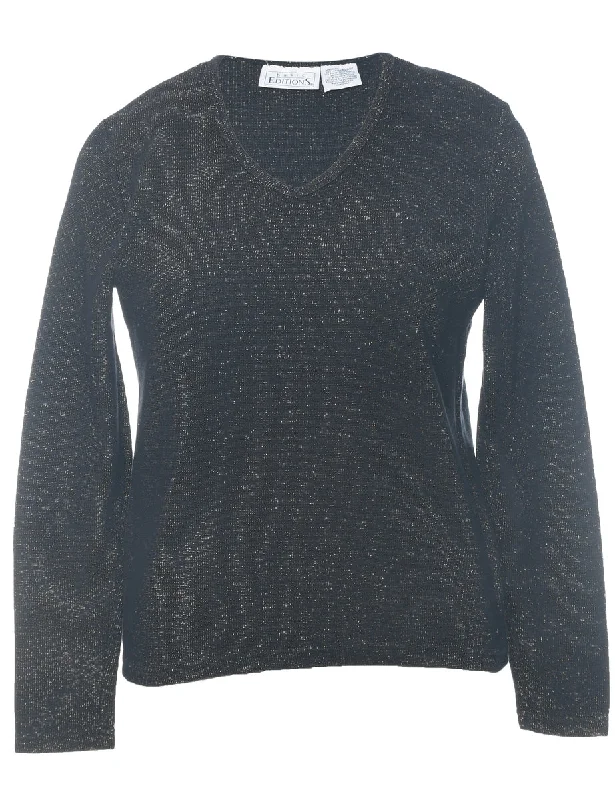 Lurex Thread Pattern Jumper - M