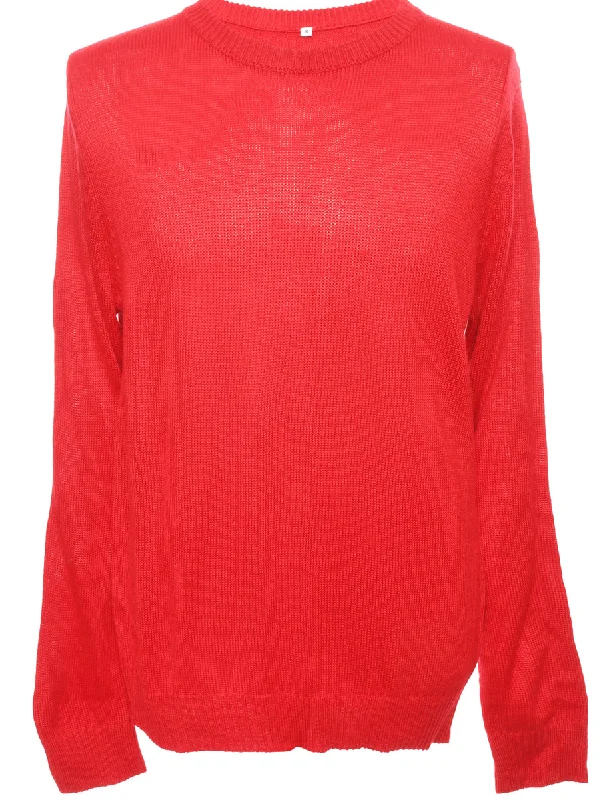 Long Sleeved Red Jumper - XL