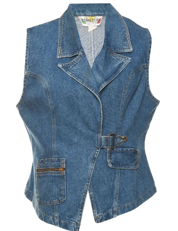 Medium Wash Denim 1990s Vest - L