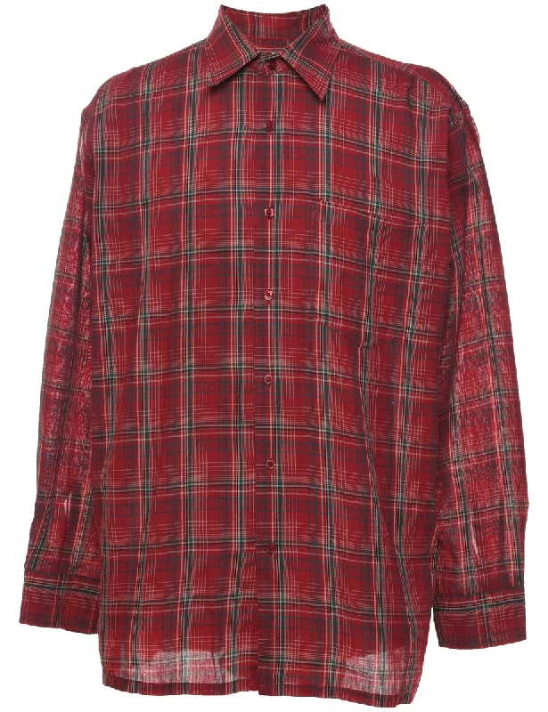 Maroon Checked Shirt - L