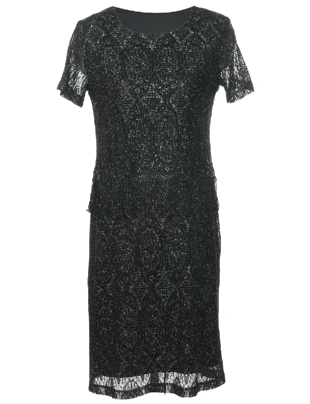 Lurex Thread Pattern Dress - M