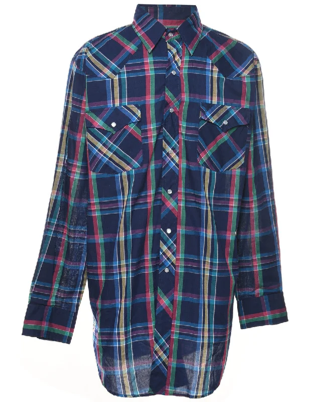 Multi-colour Checked Western Shirt - L