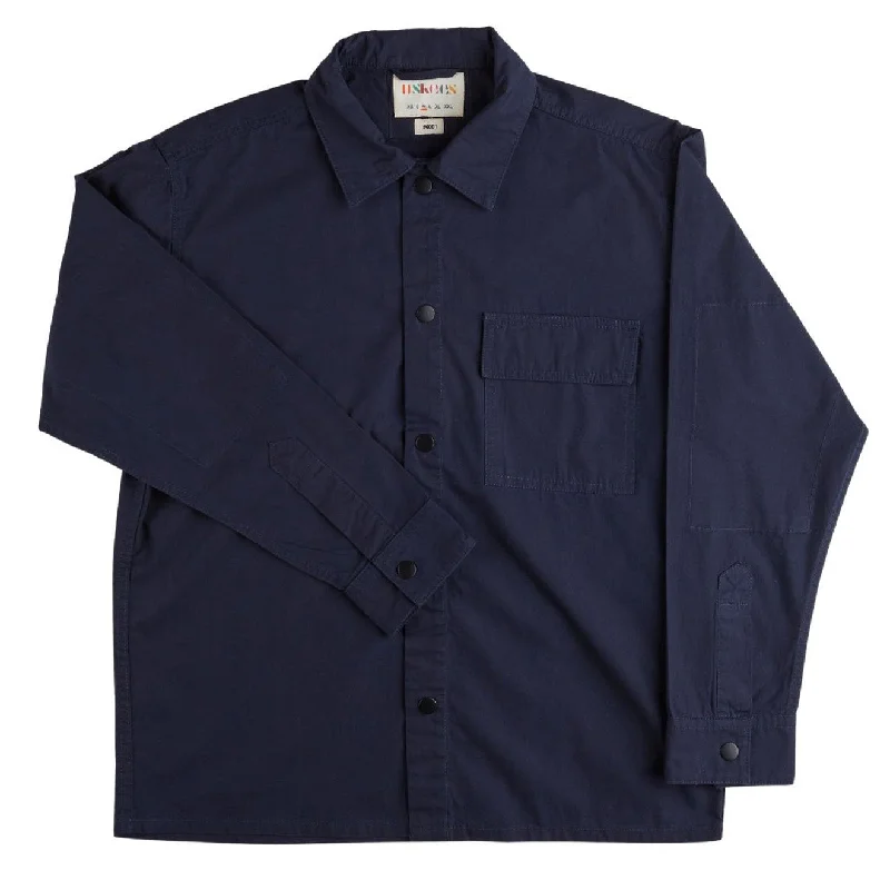 Uskees 6001 Lightweight Buttoned Overshirt Midnight Blue