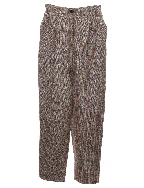 Multi-colour Pinstriped Trousers - W26 L30