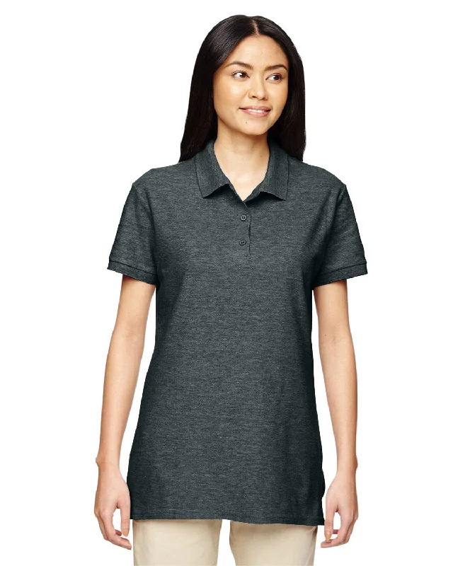 Gildan Premium Cotton Ladies Double Pique Polo Shirt | Dark Heather