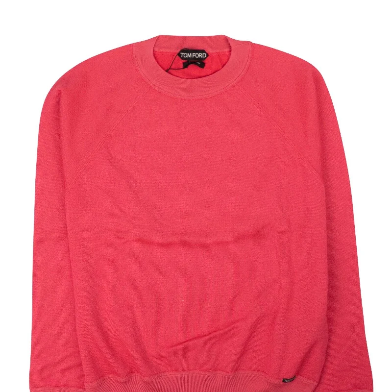 Bright Pink Knit Long Sleeve Crewneck