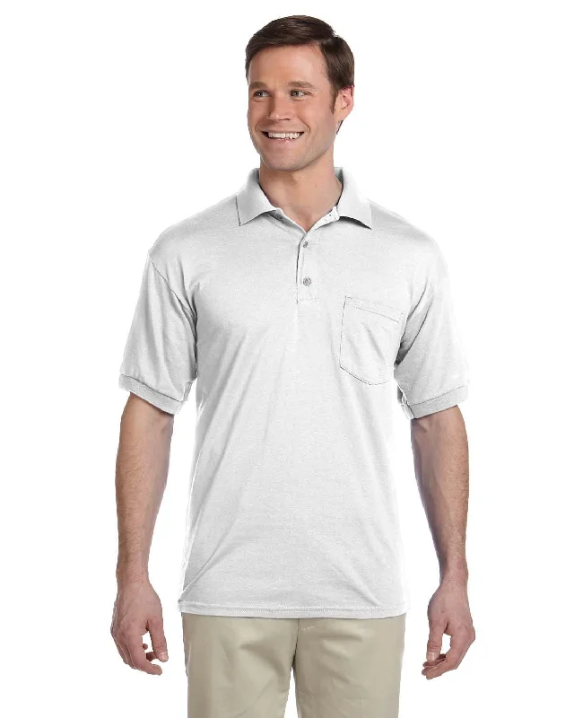 Gildan DryBlend 50/50 Jersey Knit Pocket Polo Shirt | White