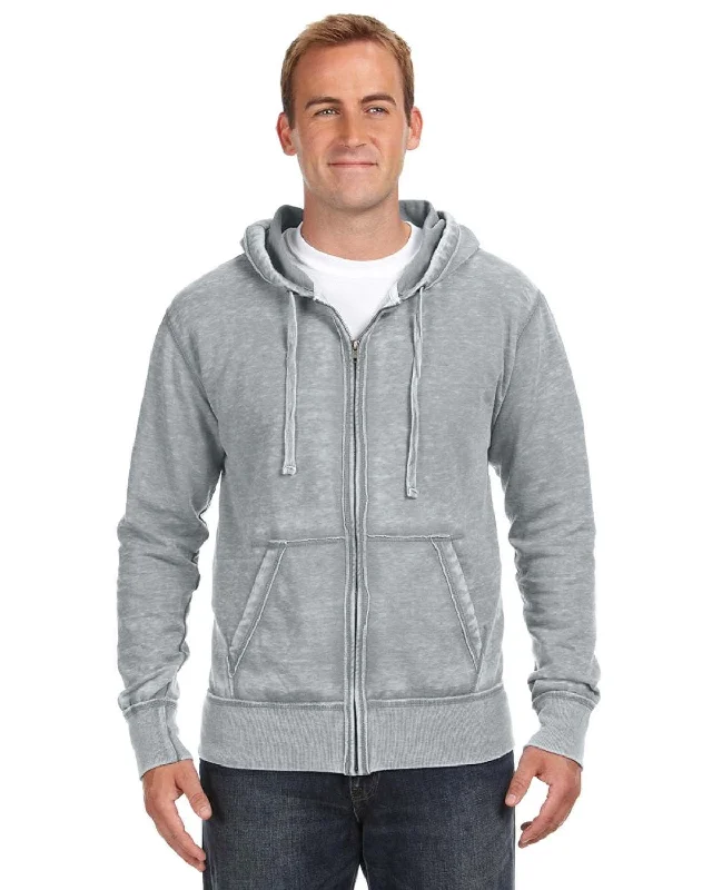 J America Vintage Zen Full-Zip Fleece Hoodie | Cement