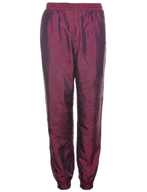 Maroon 1980s Track Pants - W25 L30