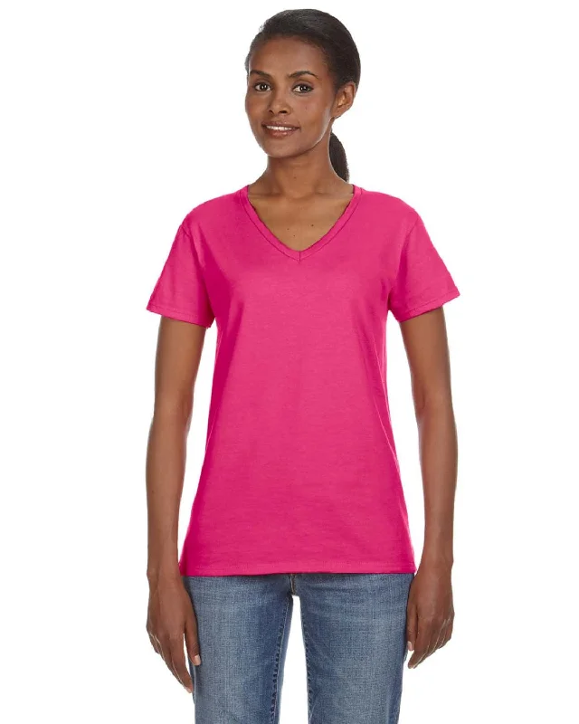 Anvil Ladies Lightweight V-Neck T-Shirt | Hot Pink