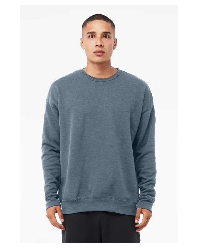 Bella+Canvas Unisex Drop Shoulder Fleece Crewneck Sweatshirt | Heather Slate