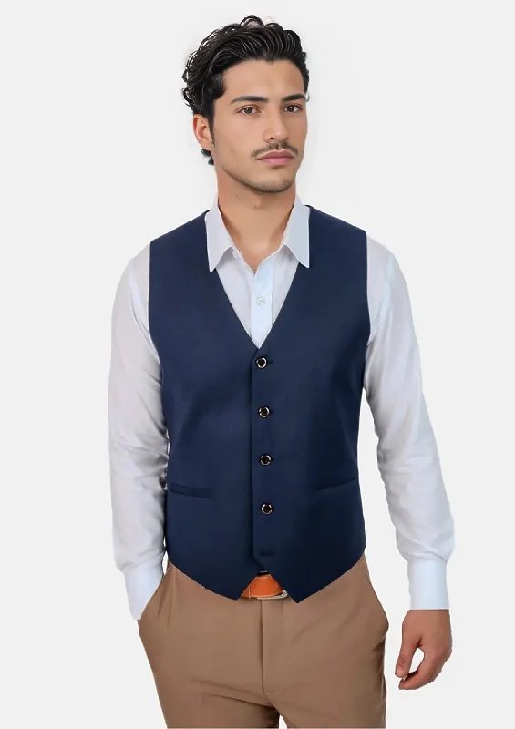 Navy Crosshatch Vest