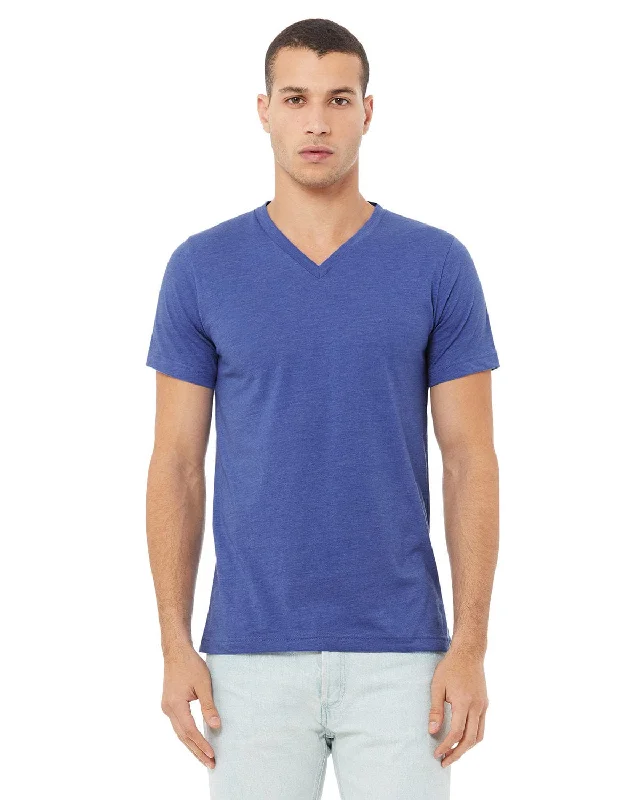 Bella+Canvas Unisex CVC Jersey V-Neck T-Shirt | Hthr True Royal