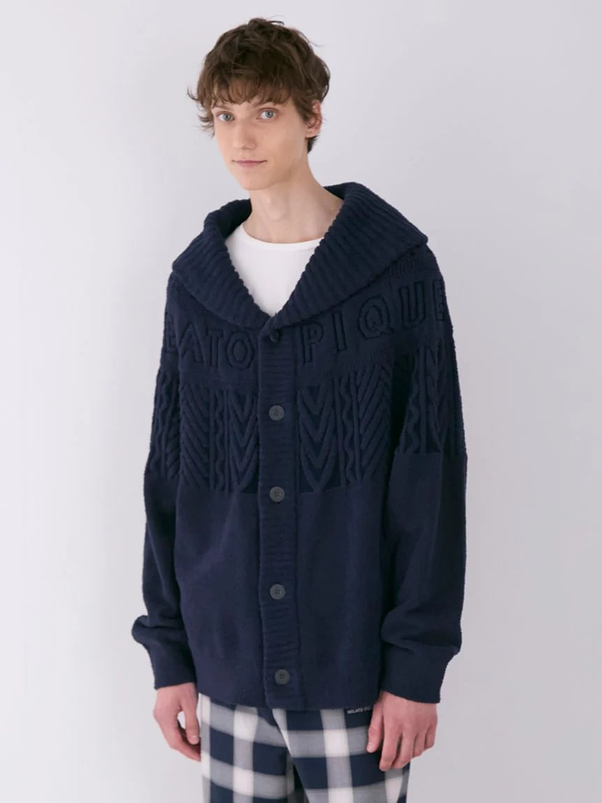 MENS Air Moco Aran Shawl Collar Cardigan