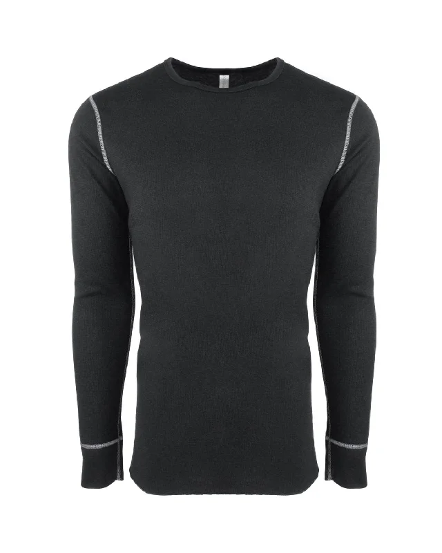 Next Level Mens Blended Thermal Tee | Black/ Gray