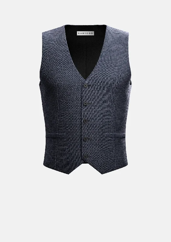 Grey Microcheck Vest