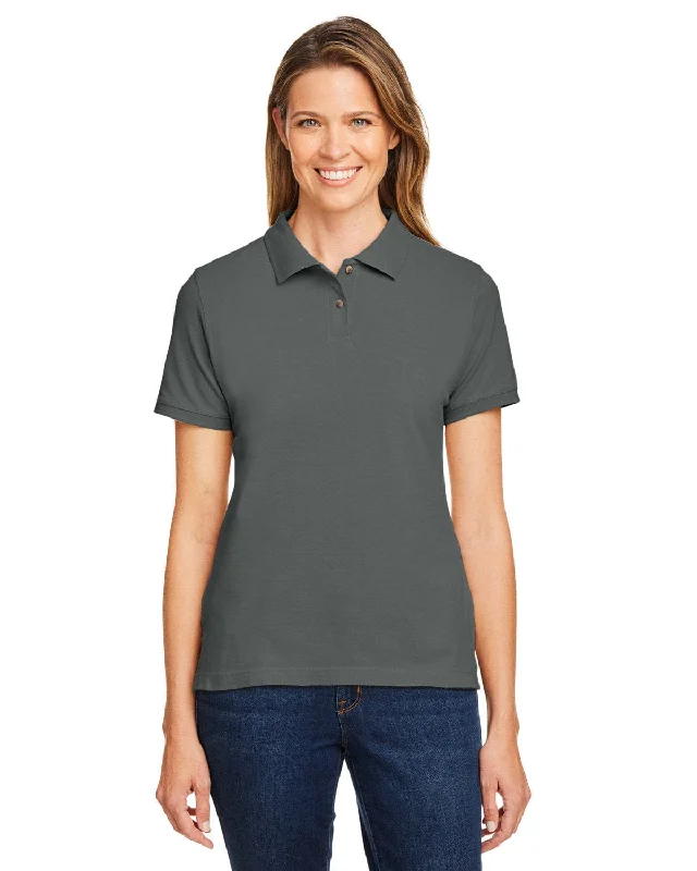 Harriton Ladies Cotton Pique Polo Shirt | Charcoal