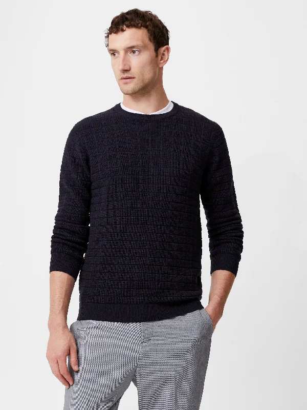 Textured Crew Neck Jumper