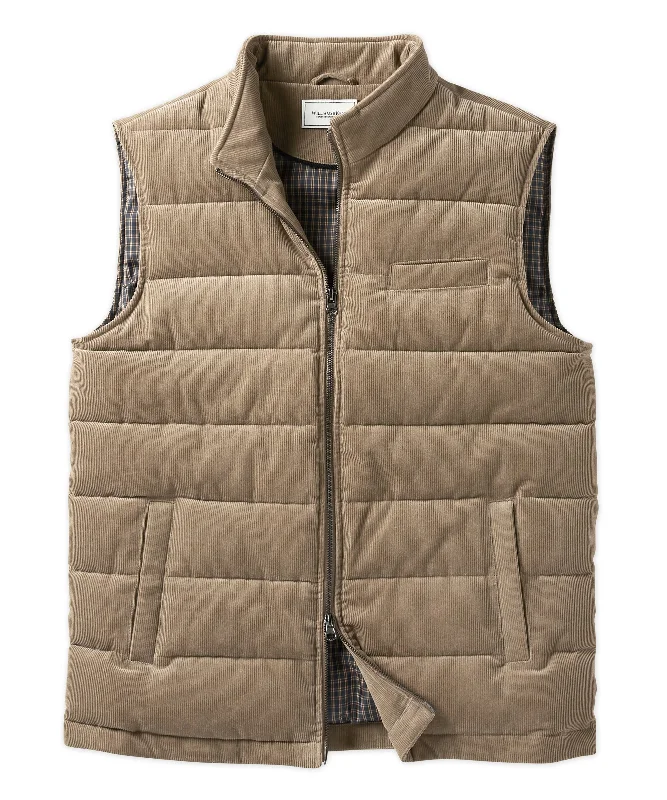 Corduroy Quilted Zip-Front Vest