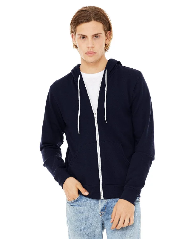 Bella+Canvas Unisex Poly-Cotton Fleece Full-Zip Hoodie | Navy