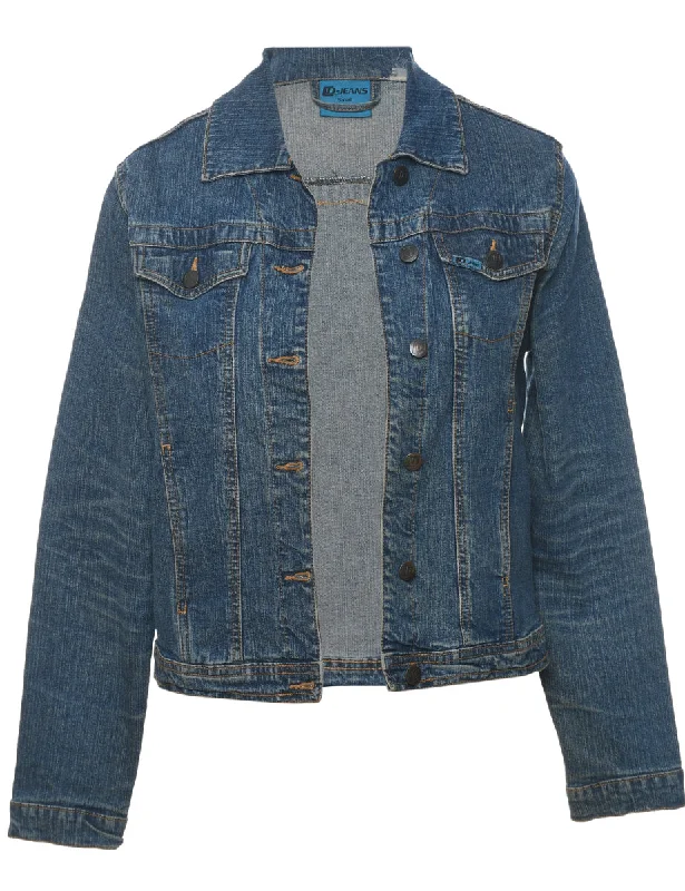 Medium Wash Classic Cropped Denim Jacket - M