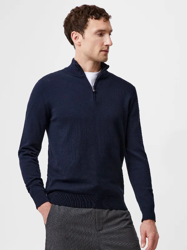 1/4 Zip Funnel Neck Top