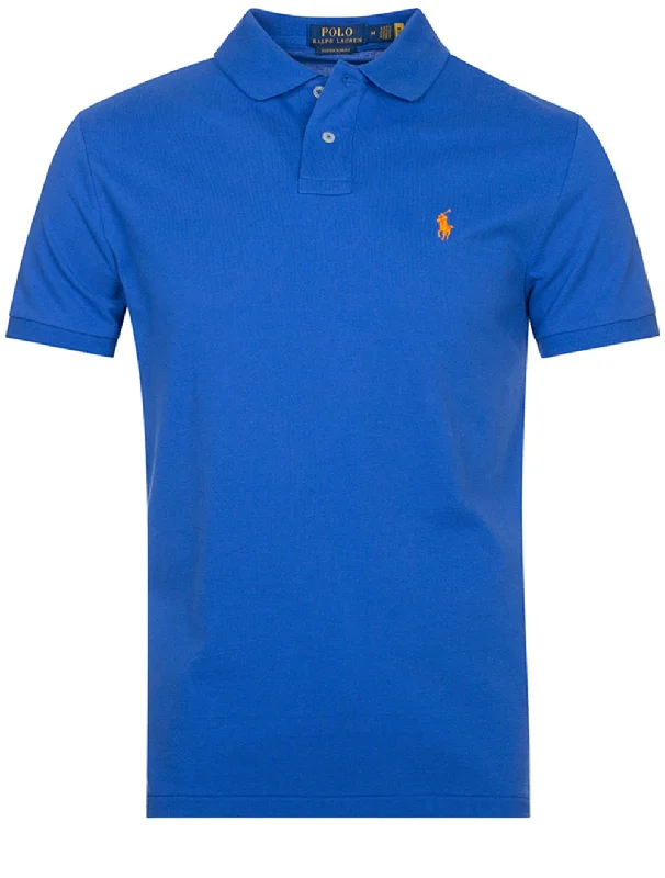 Basic Kurzarm Polo Blau