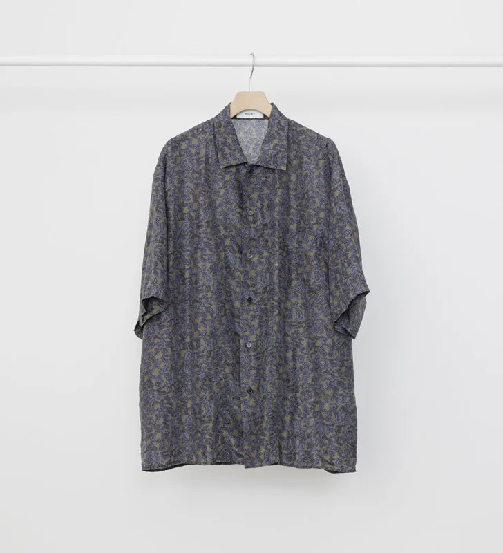 SILK OPEN COLLAR SHIRT PAISLEY