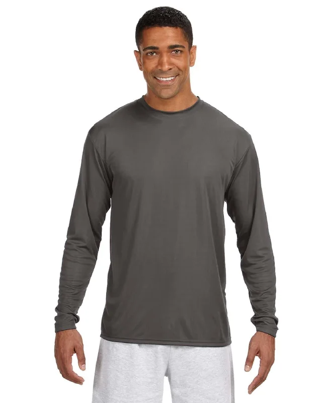 A4 Men's Cooling Performance Long Sleeve T-Shirt | Graphite