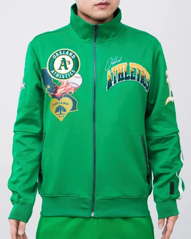 MLB OAKLAND ATHLETICS HOMETOWN MEN'S TRACK JACKET (KELLY GREEN)