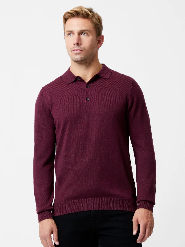 3 Button Knit Polo Shirt