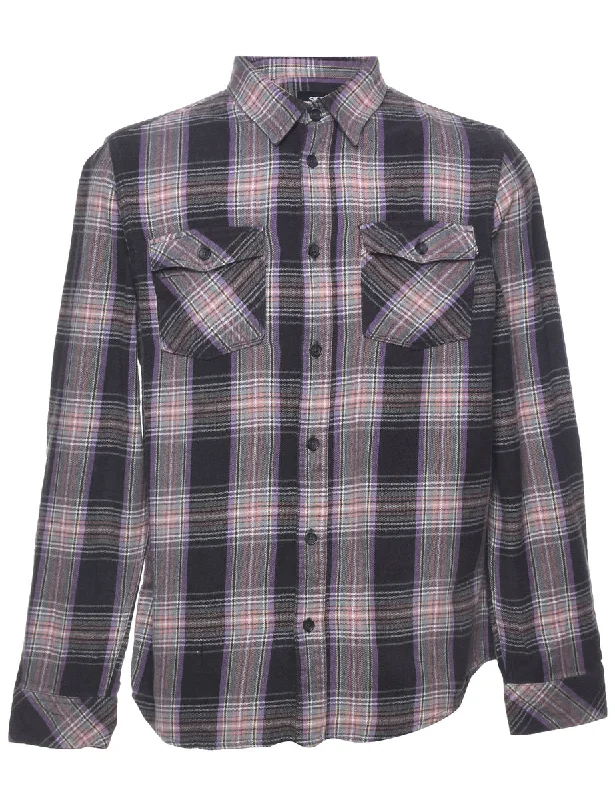 Long Sleeved Checked Shirt - M