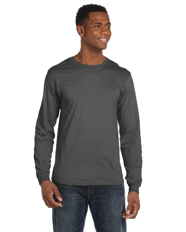 Anvil Long Sleeve Fashion Fit T-Shirt | Charcoal