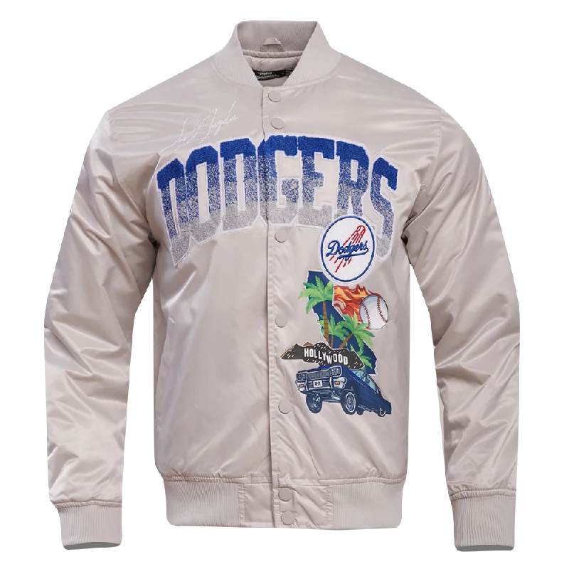 MLB LOS ANGELES DODGERS HOMETOWN MEN'S SATIN JACKET (SILVER)