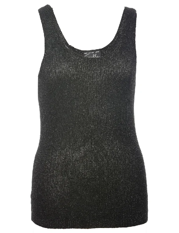 Lurex Thread Pattern Vest - M