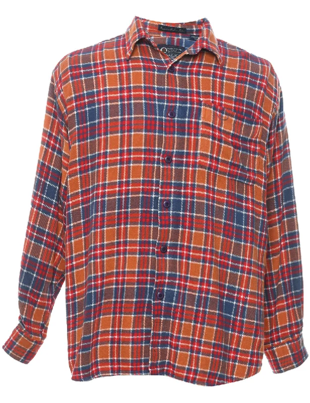 Long Sleeved Multi-Colour Flannel Checked Shirt - M