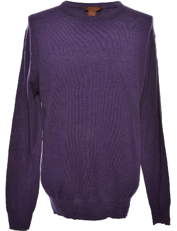 Long Sleeved Plum Jumper - M