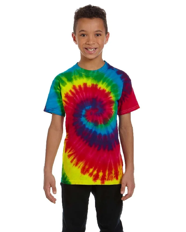 Tie-Dye Youth 100% Cotton Tie-Dyed T-Shirt | Reactive Rainbow