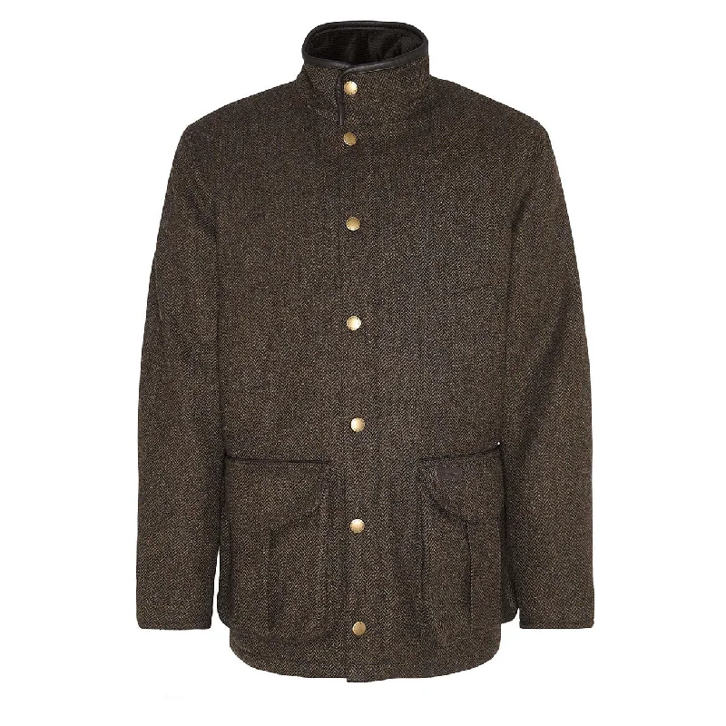 Barbour Hereford Tweed Wool Jacket Olive