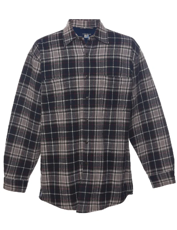 Long Sleeved Checked Shirt - M